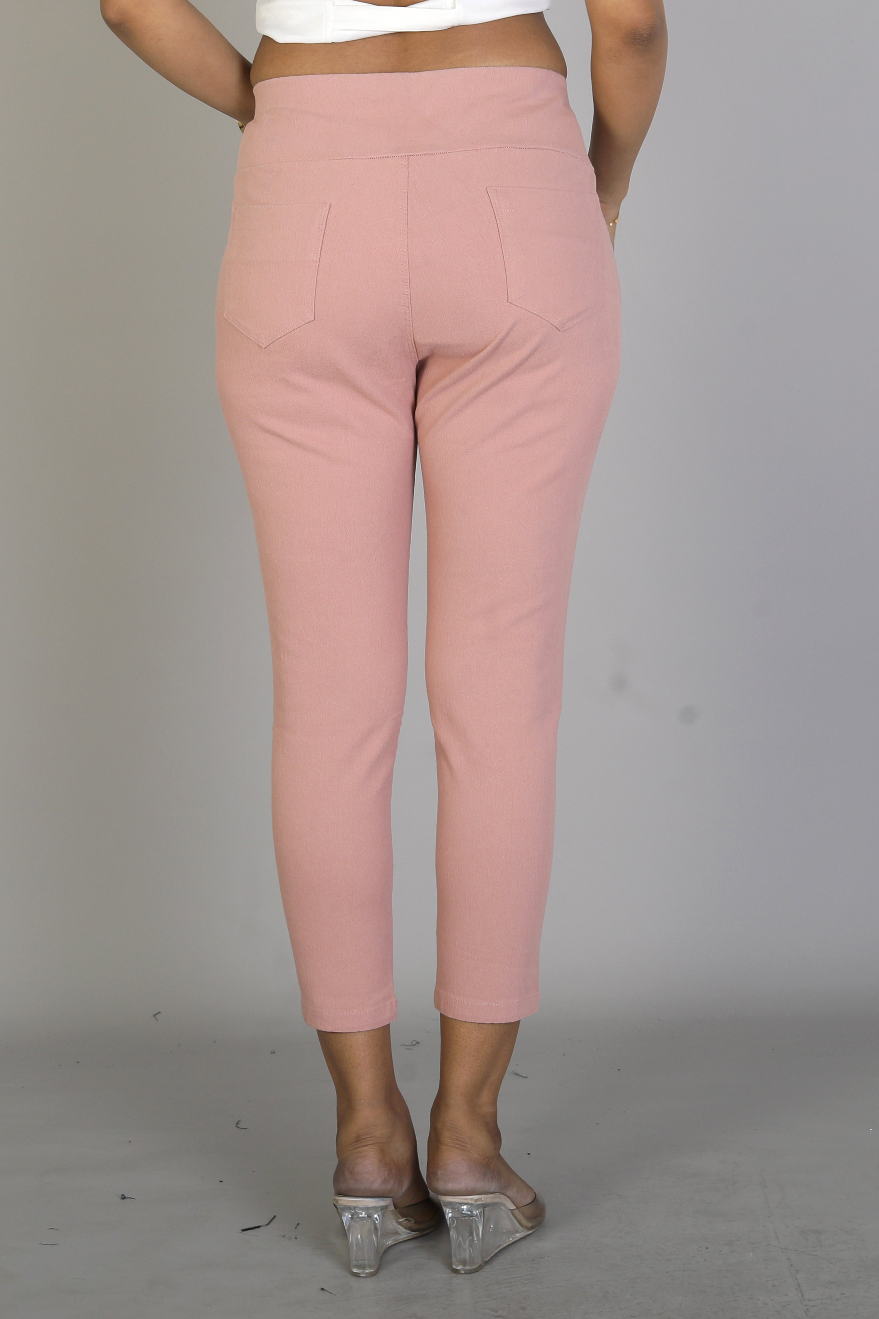 Women's Solid Peach Jeggings - Keya Seth Exclusive