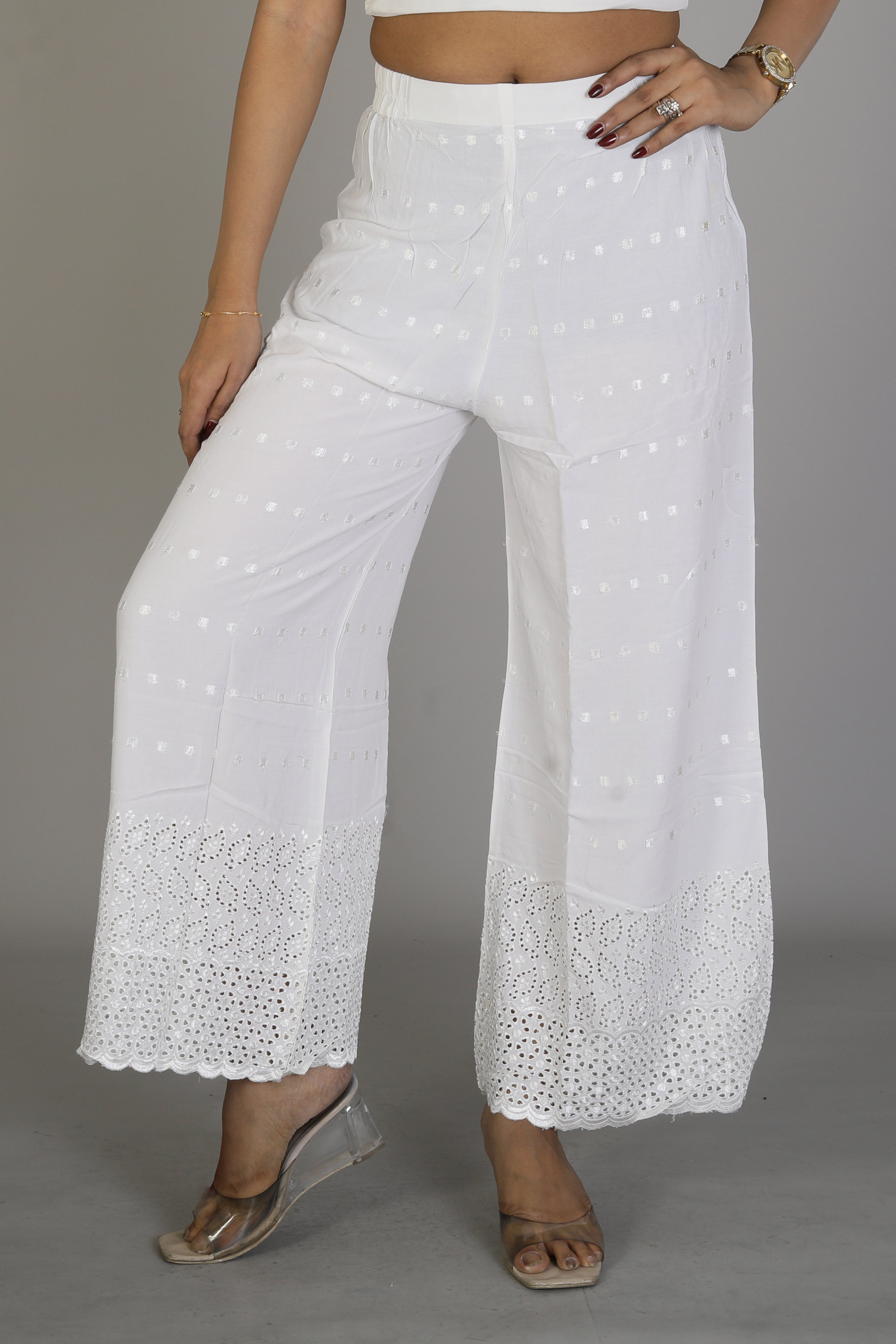 Women’s Stylish White Palazzo - Keya Seth Exclusive