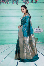 Load image into Gallery viewer, Rama Green Banarasi Saree - Keya Seth Exclusive
