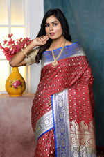 Load image into Gallery viewer, Ruby Red Banarasi Saree - Keya Seth Exclusive
