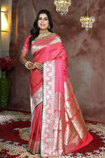Load image into Gallery viewer, Sweet Pink Punch Banarasi Saree - Keya Seth Exclusive