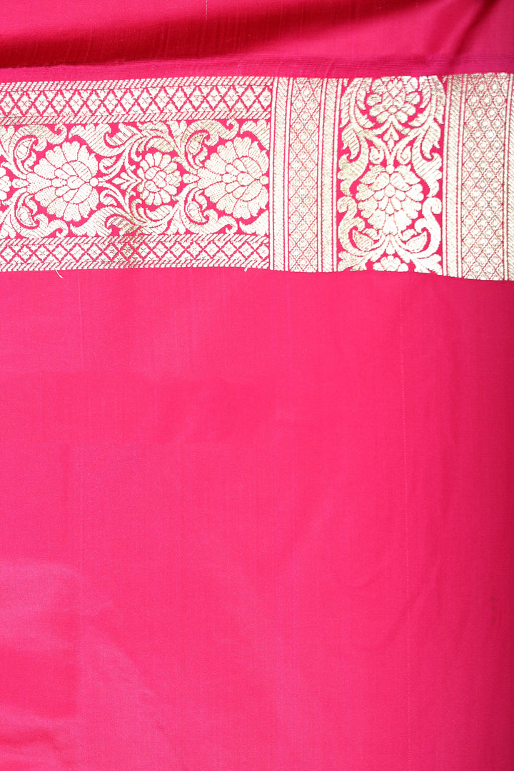Bottle Green and Pink Patli Pallu Banarasi Saree - Keya Seth Exclusive