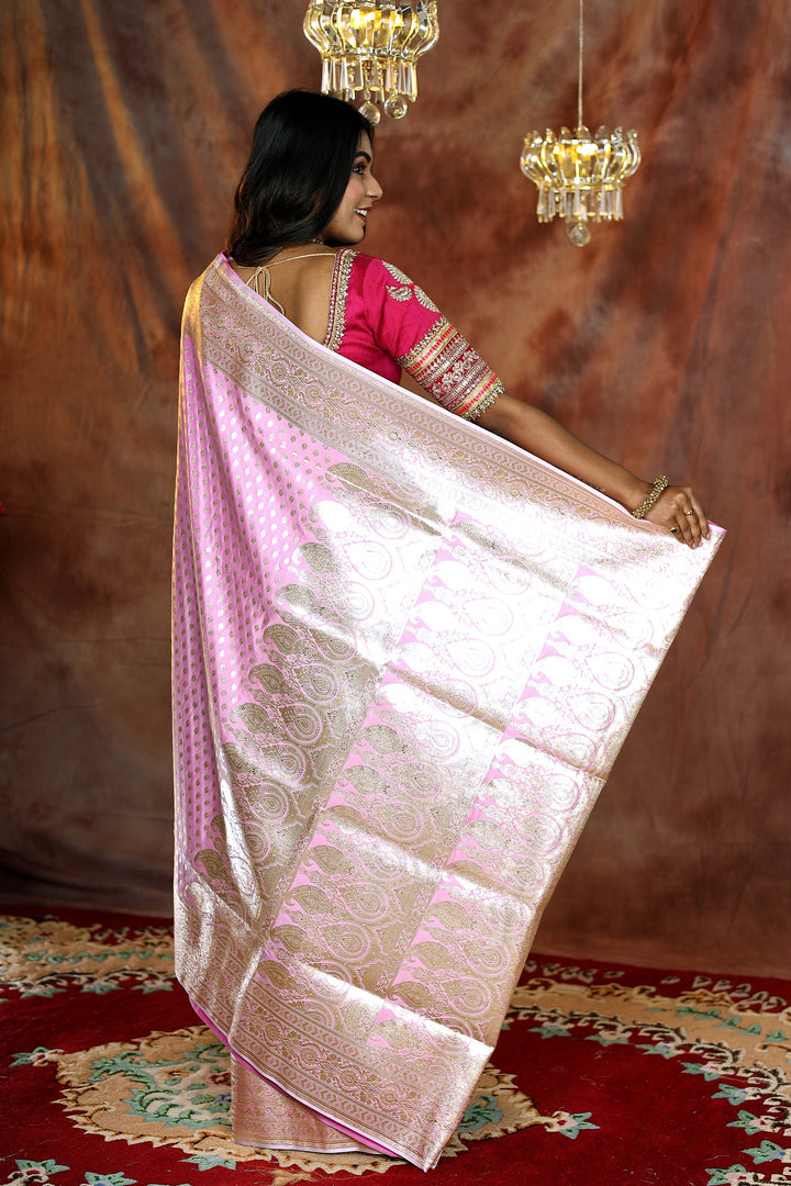 Soft Pink Banarasi Saree - Keya Seth Exclusive