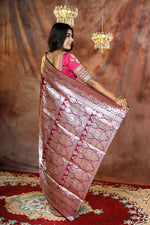 Load image into Gallery viewer, Magenta Minakari Banarasi Saree - Keya Seth Exclusive