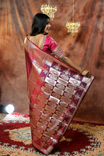 Load image into Gallery viewer, Maroon Dual Tone Banarasi Saree - Keya Seth Exclusive
