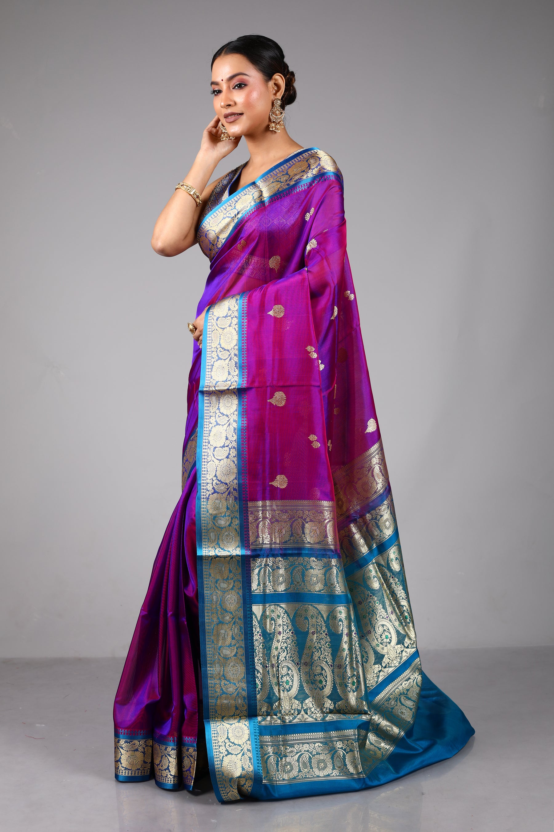 Magenta Blended Pattu Silk Saree