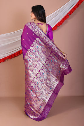Purple Blended Mashru Silk Saree - Keya Seth Exclusive