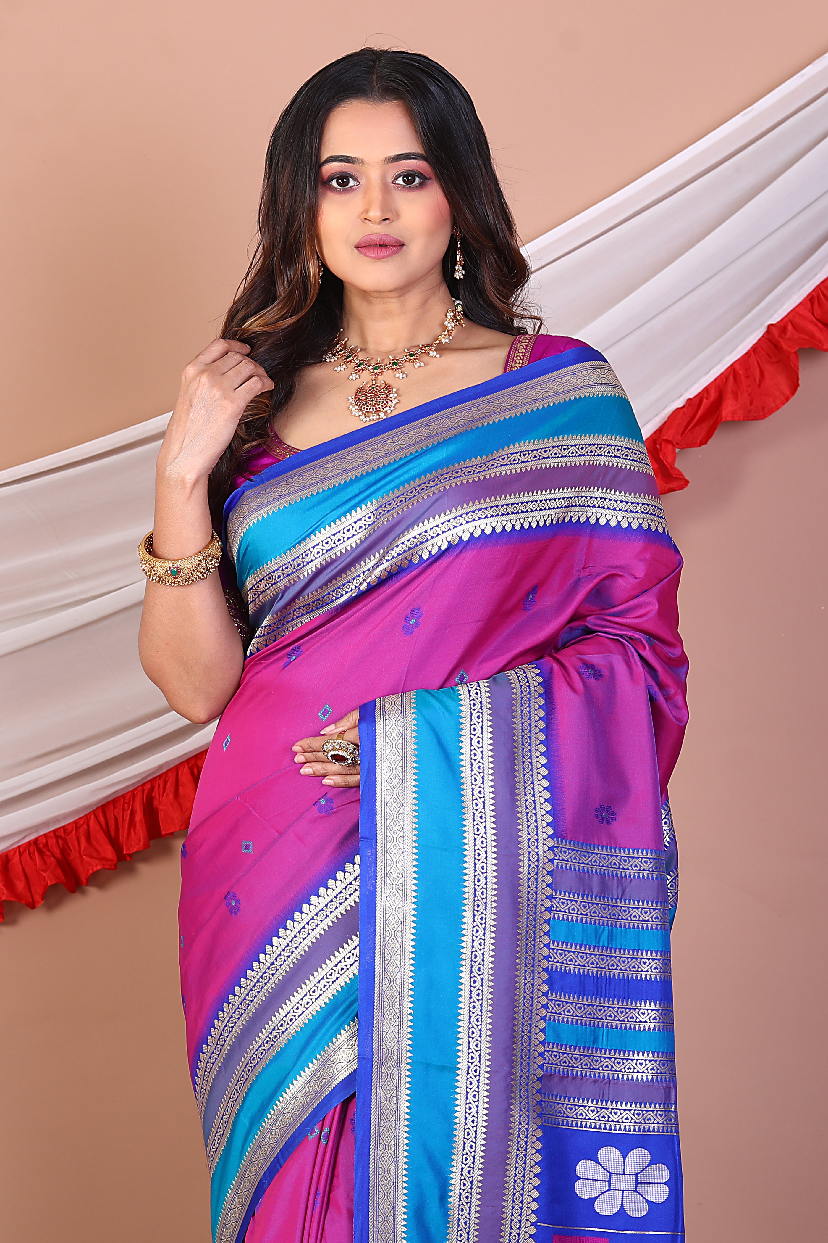 Purple Blended Bangalore Silk Saree - Keya Seth Exclusive