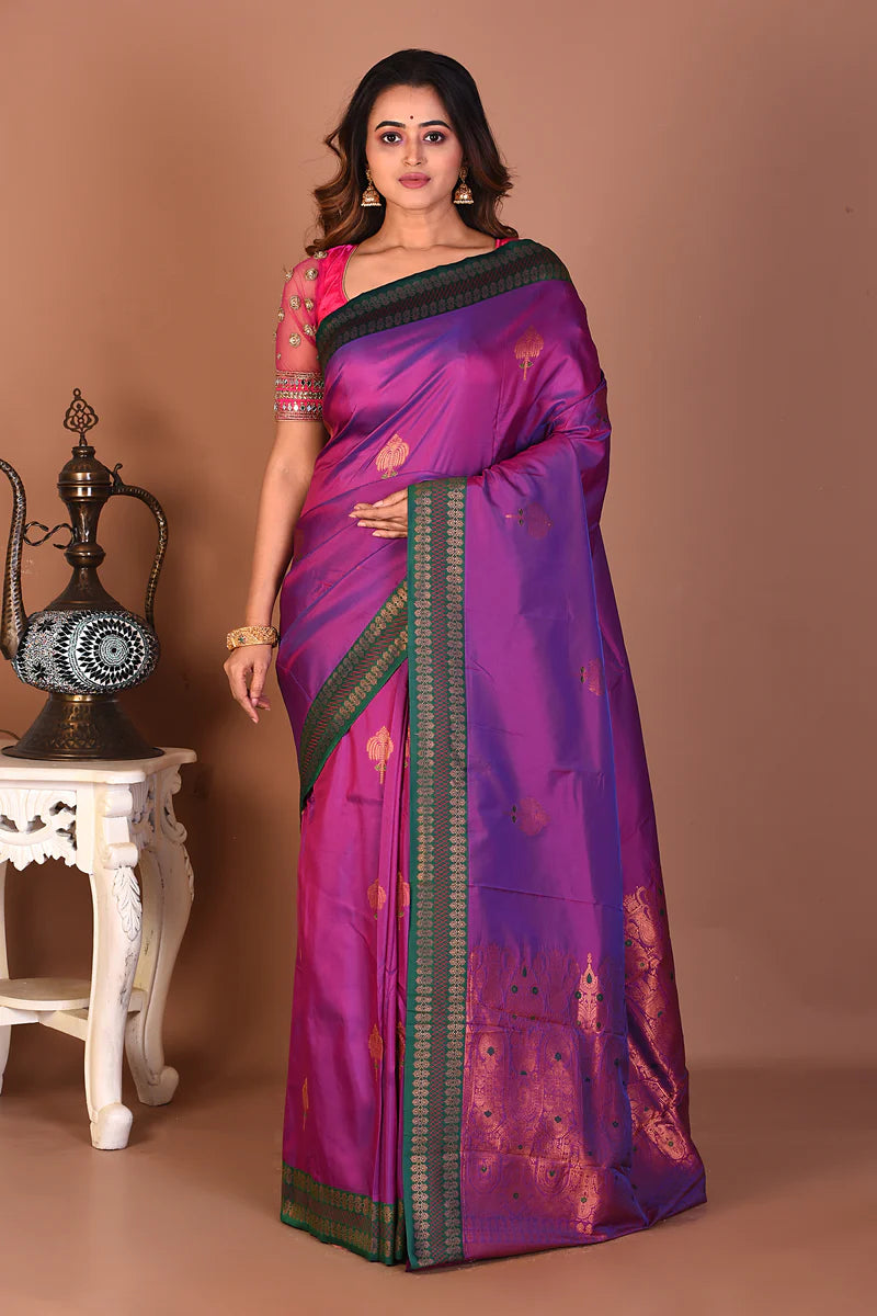 Violet Art Silk Saree - Keya Seth Exclusive
