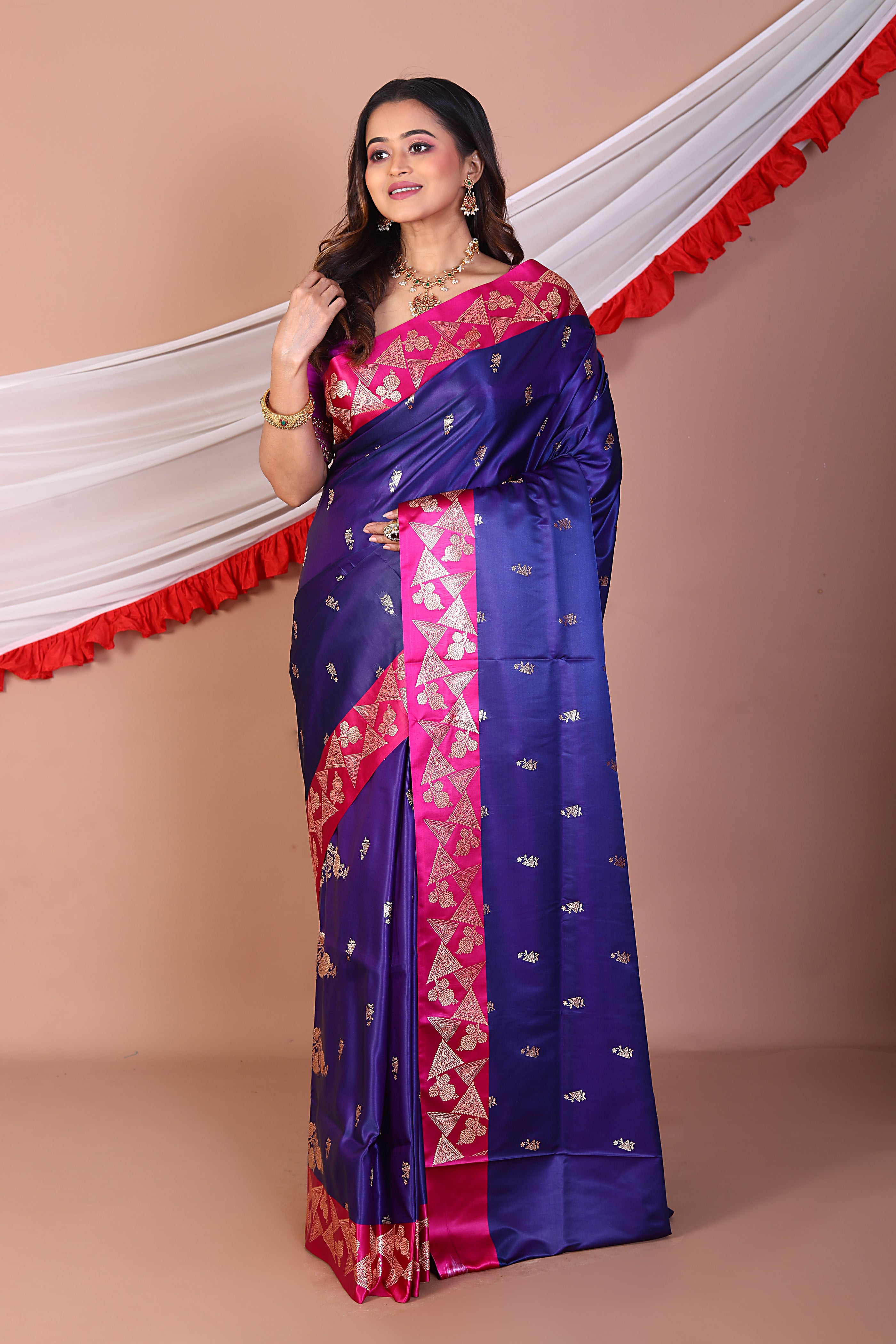 Violet Blended Mashru Silk - Keya Seth Exclusive