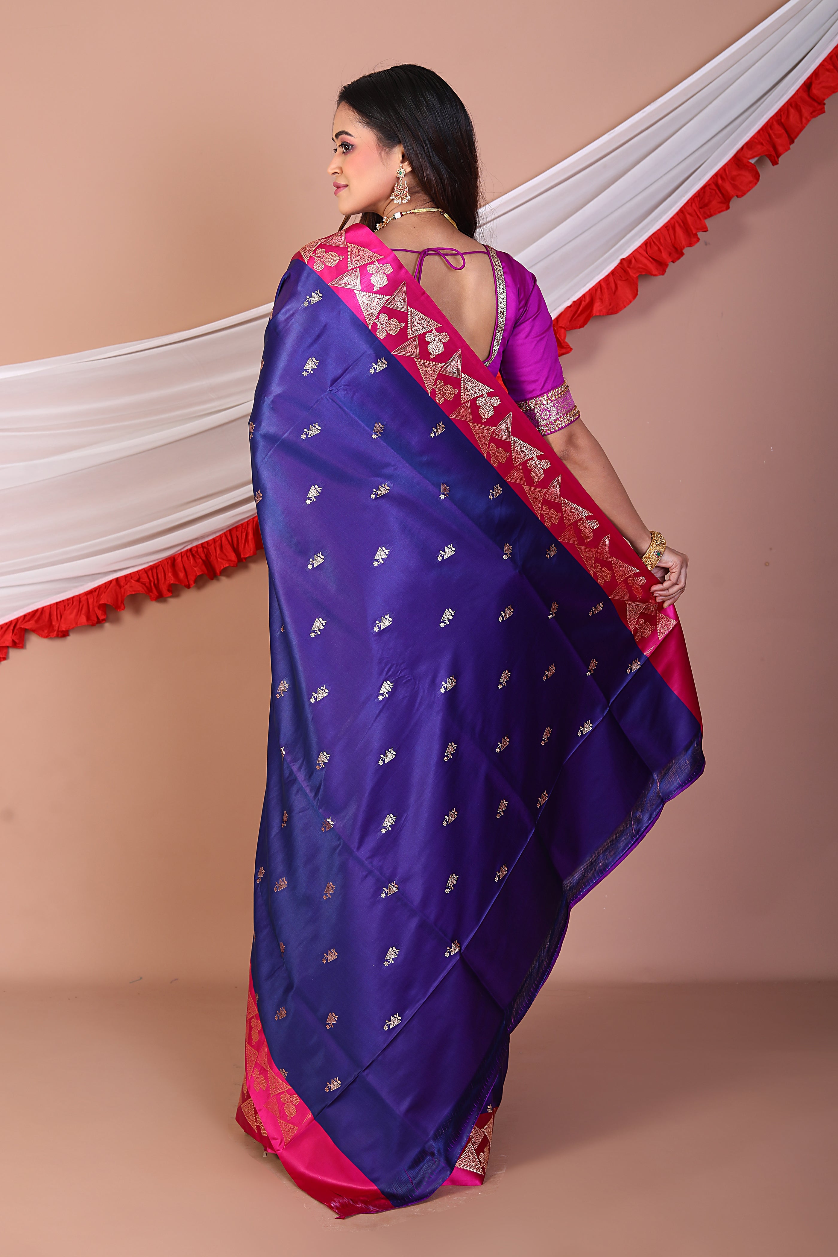 Violet Blended Mashru Silk - Keya Seth Exclusive