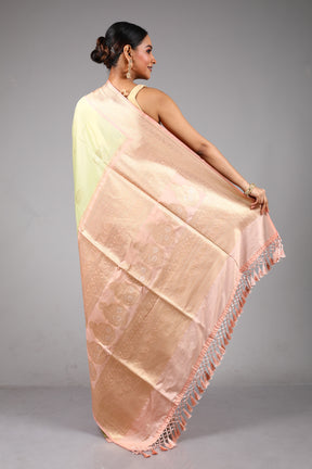 Light Green Blended Mashru Silk Saree