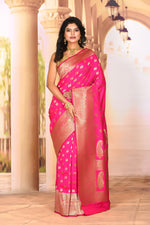 Load image into Gallery viewer, Bright Pink Designer Semi Silk Saree - Keya Seth Exclusive
