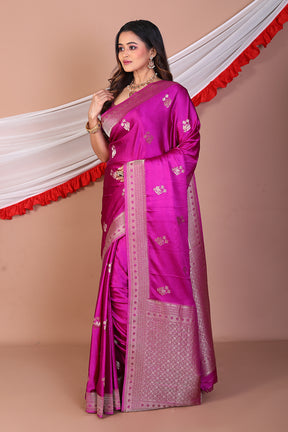 Magenta Blended Mashru Silk - Keya Seth Exclusive