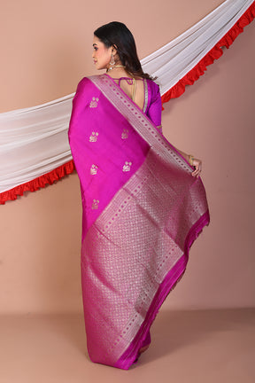 Magenta Blended Mashru Silk - Keya Seth Exclusive
