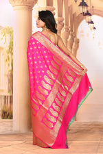 Load image into Gallery viewer, Bright Pink Designer Semi Silk Saree - Keya Seth Exclusive
