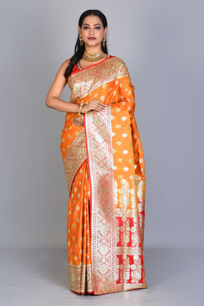 Mustard Banarasi Silk Saree with Blouse Piece - Keya Seth Exclusive