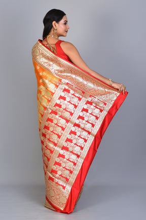 Mustard Banarasi Silk Saree with Blouse Piece - Keya Seth Exclusive