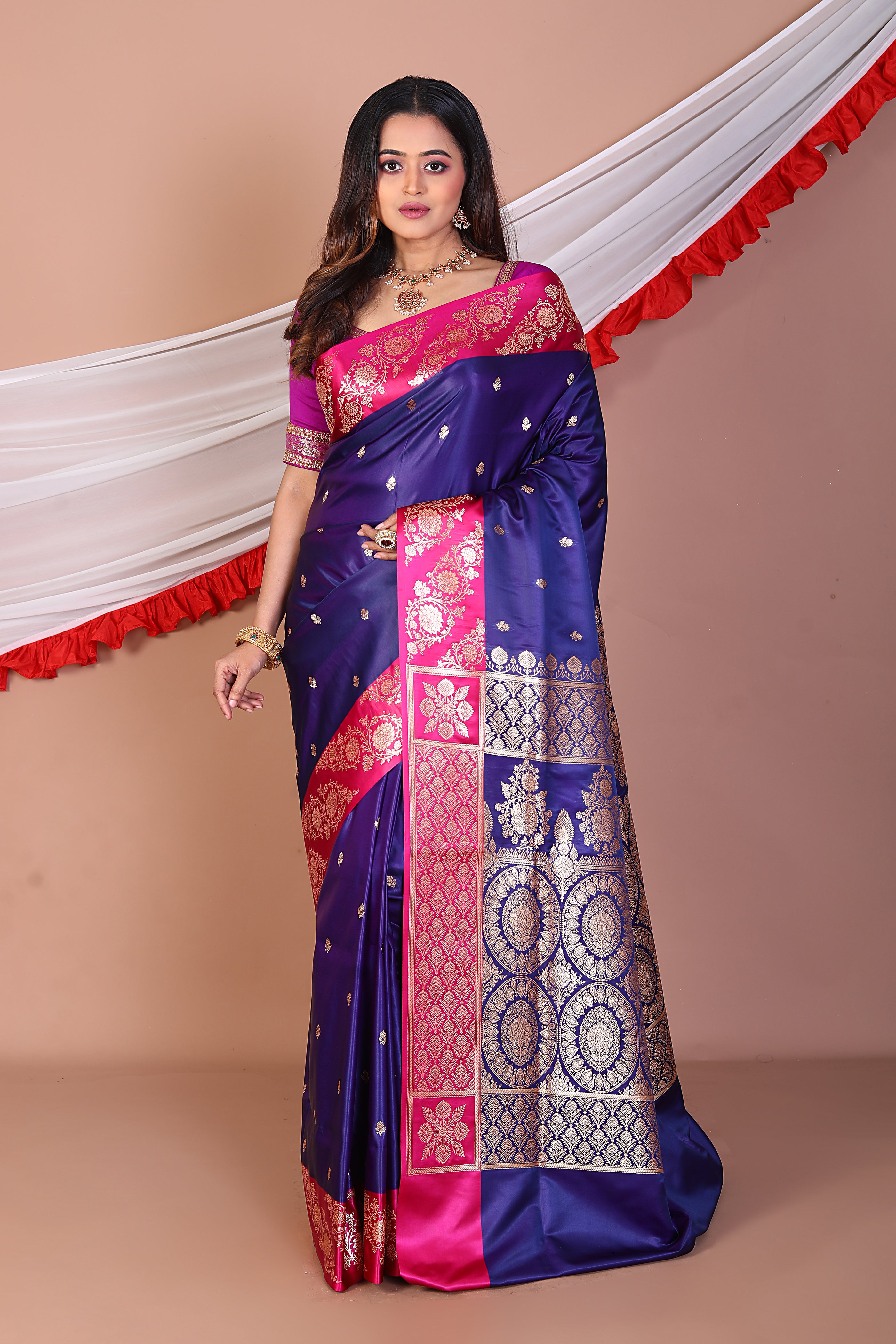 Violet Blended Mashru Silk - Keya Seth Exclusive