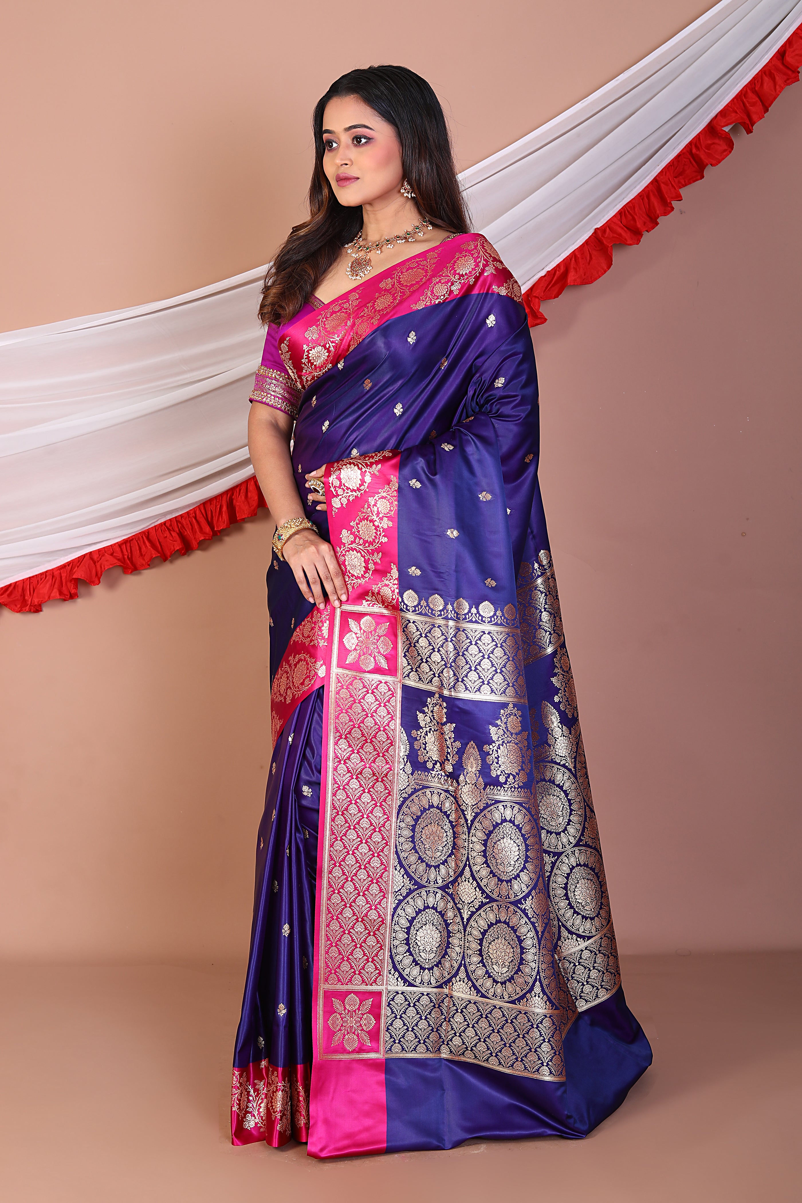 Violet Blended Mashru Silk - Keya Seth Exclusive