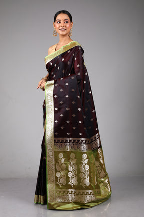 Maroon Blended Satin Silk Saree