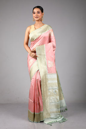 Pink Blended Silk Saree