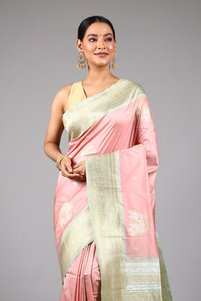 Pink Blended Silk Saree