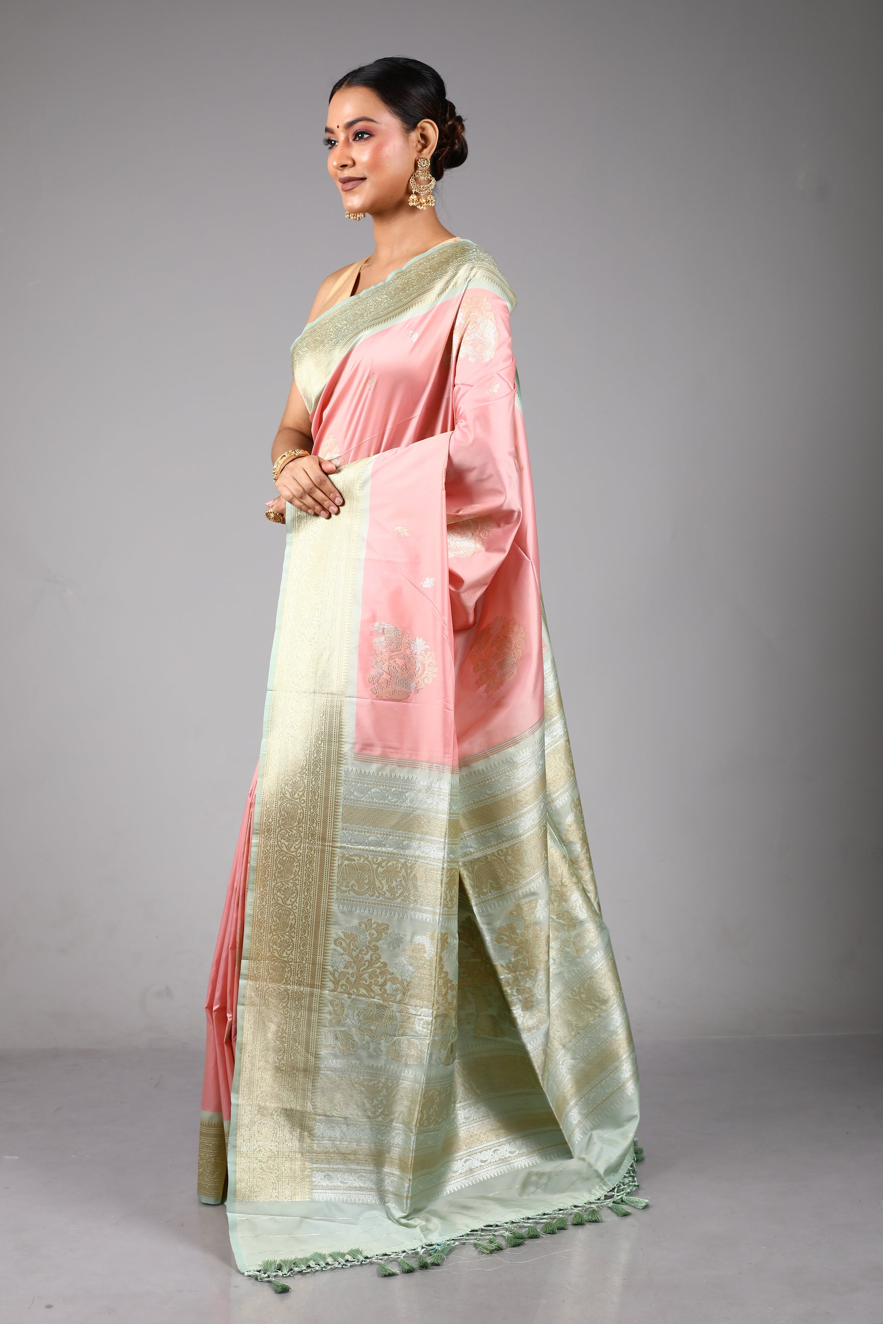 Pink Blended Silk Saree