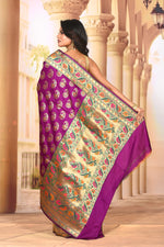 Load image into Gallery viewer, Designer Mauve Semi Silk Saree
