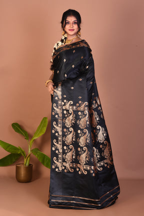 Black Blended Mashru Silk Saree - Keya Seth Exclusive