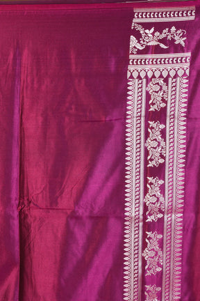 Magenta Blended Mashru Silk Saree - Keya Seth Exclusive