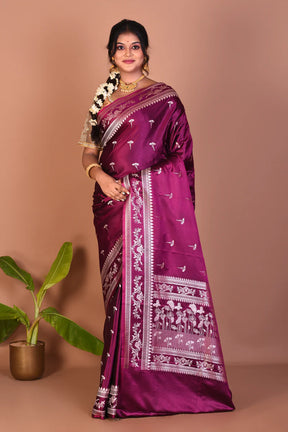 Magenta Blended Mashru Silk Saree - Keya Seth Exclusive