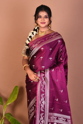 Magenta Blended Mashru Silk Saree - Keya Seth Exclusive