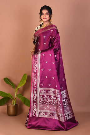 Magenta Blended Mashru Silk Saree - Keya Seth Exclusive