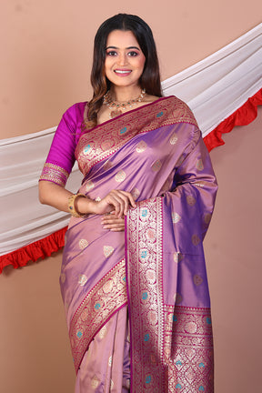 Dual Tone Lavender Blended Mashru Silk - Keya Seth Exclusive