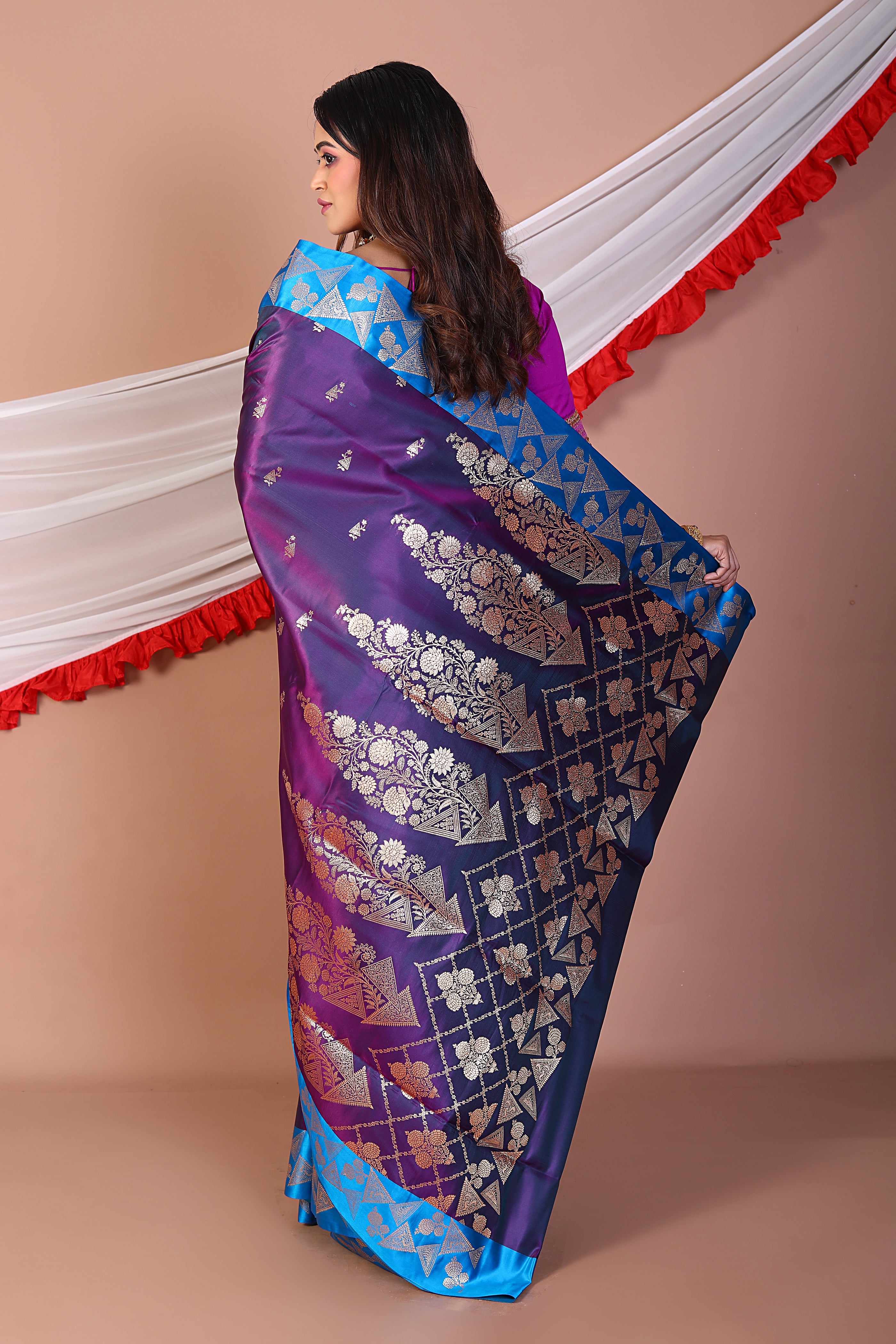 Violet Blended Mashru Silk - Keya Seth Exclusive