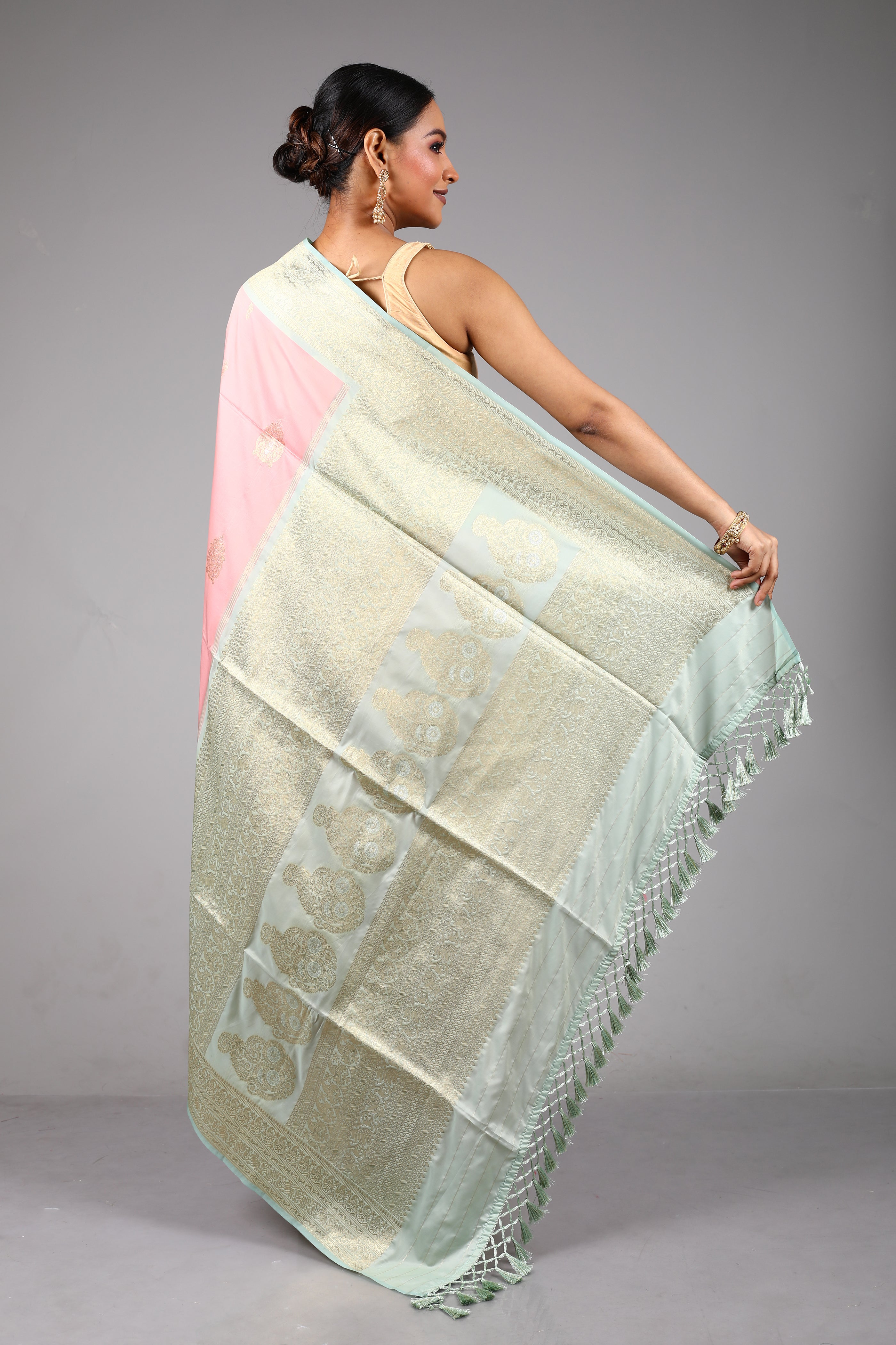 Pink Blended Silk Saree