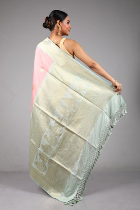Pink Blended Silk Saree