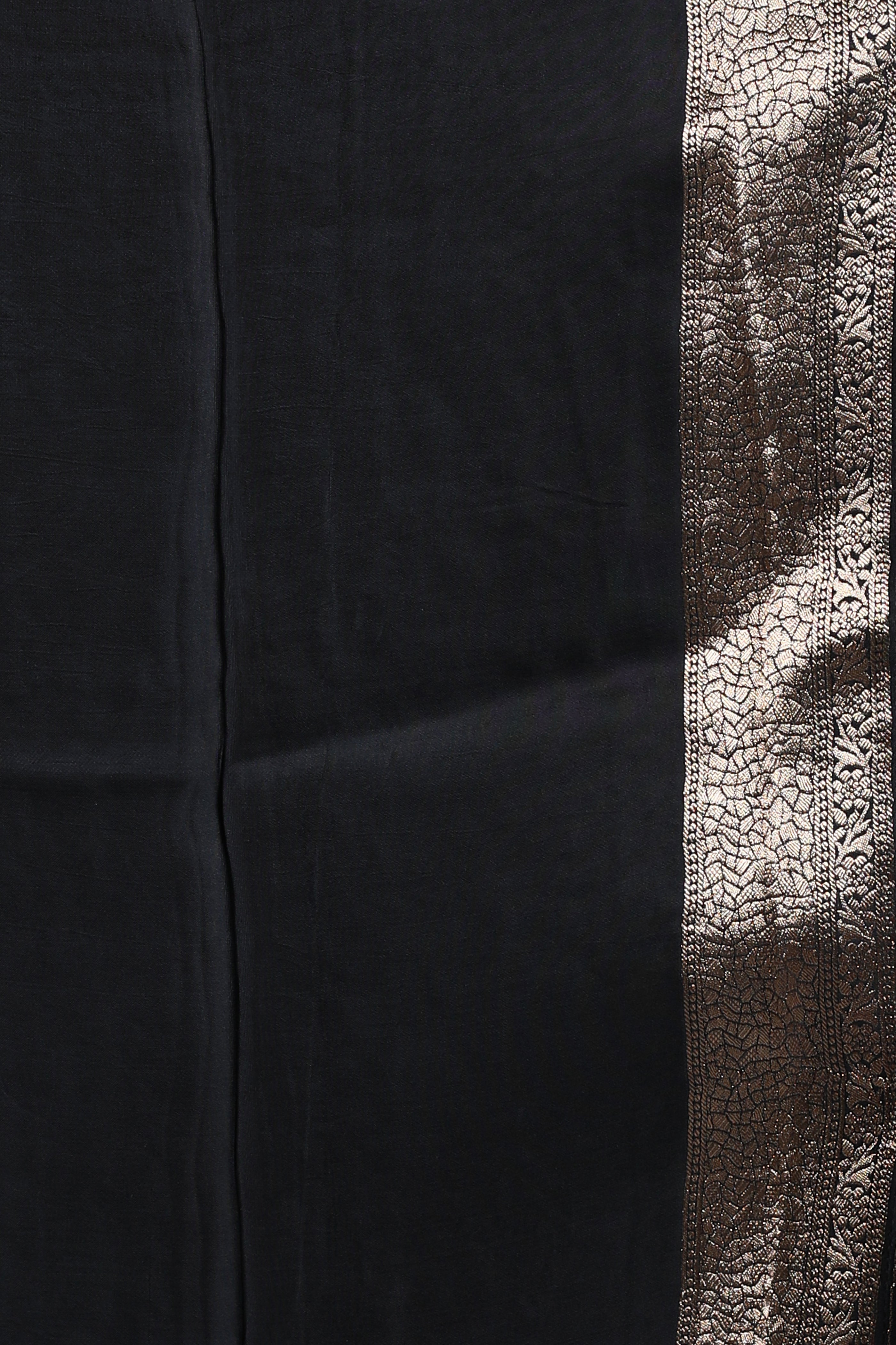Black Blended Satin Silk Saree