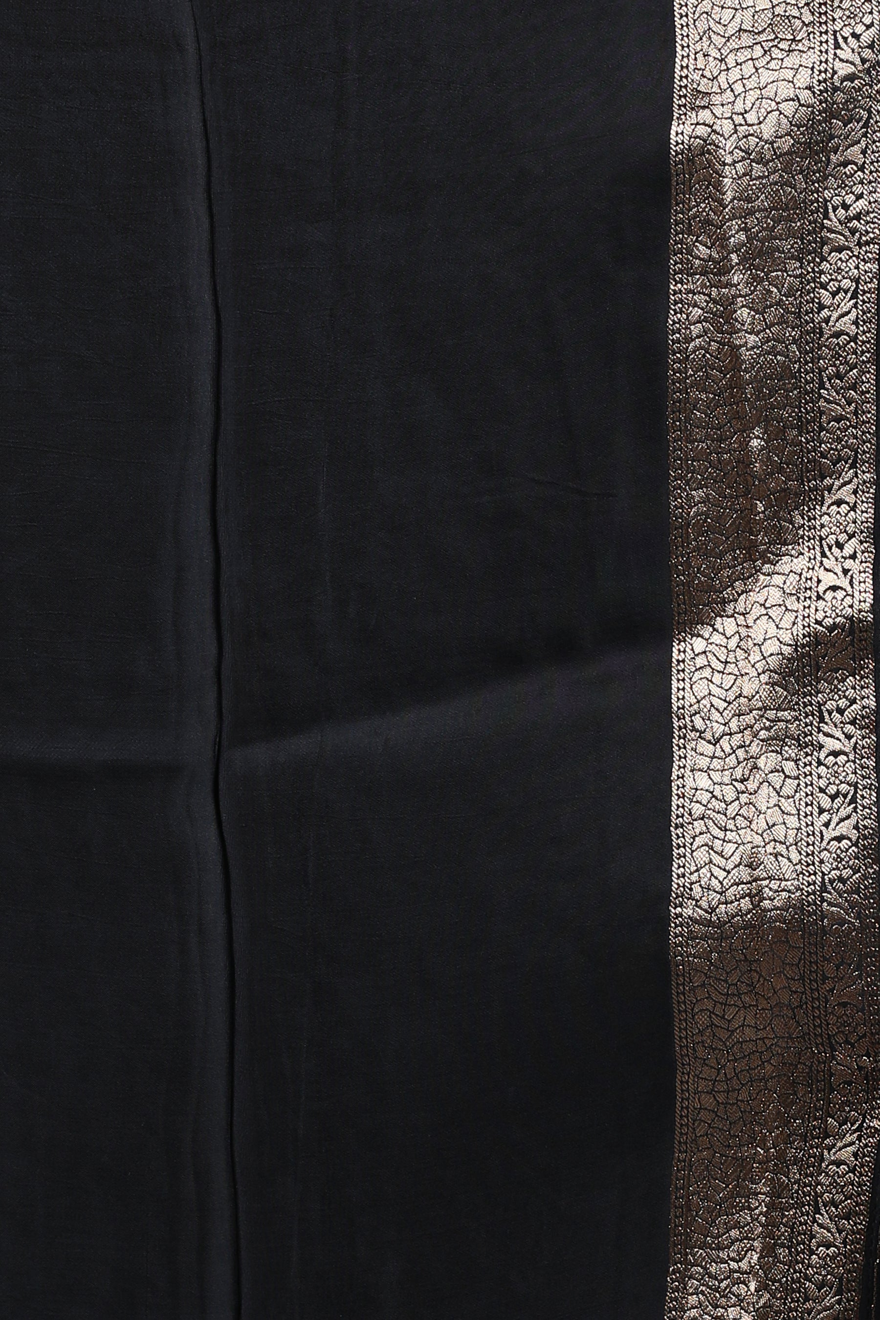 Black Blended Satin Silk Saree