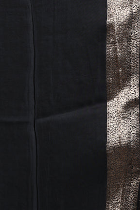 Black Blended Satin Silk Saree