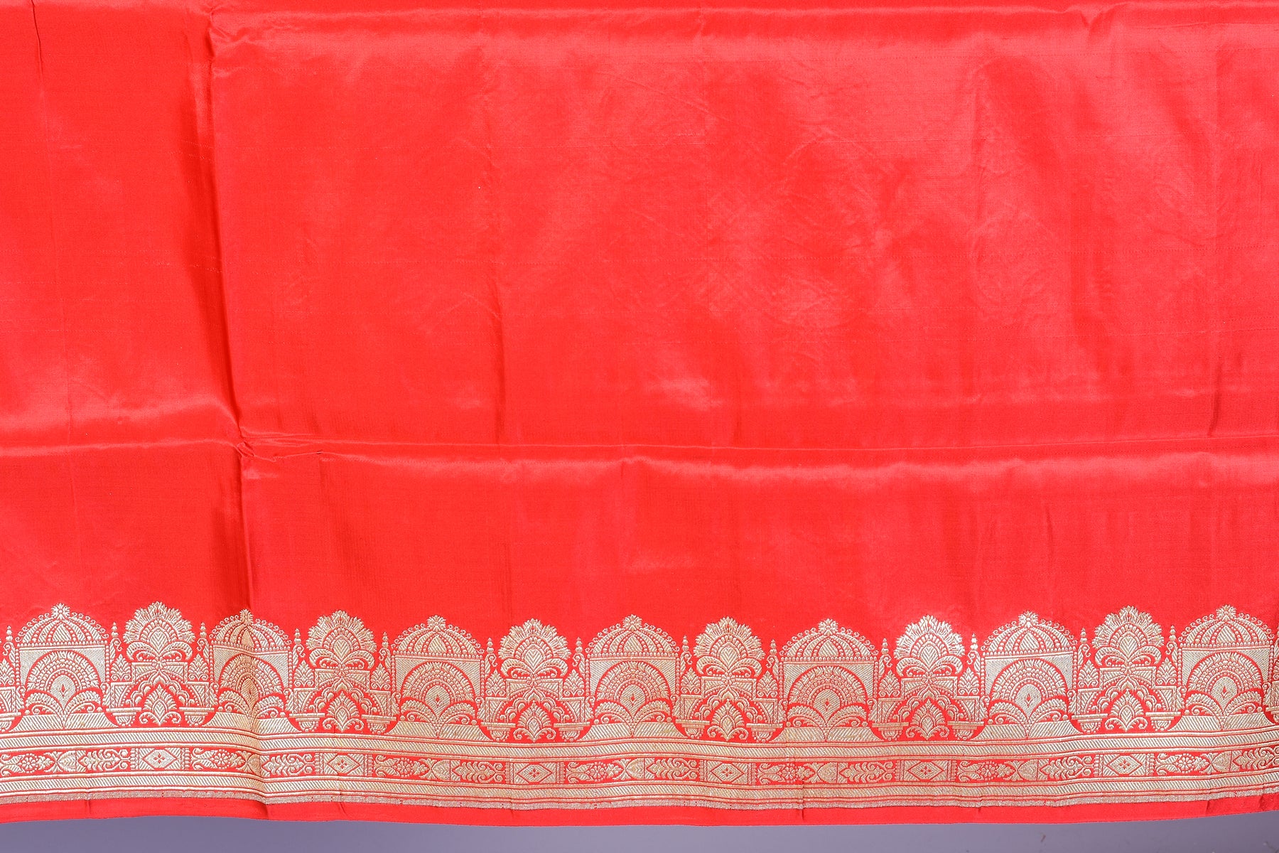 Red Patli Pallu Pure Banarasi Saree with Blouse Piece - Keya Seth Exclusive