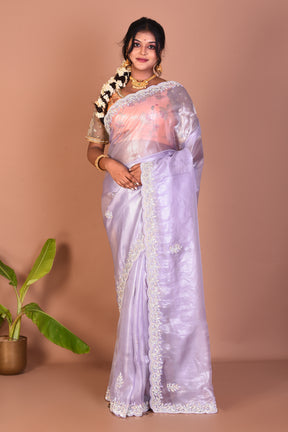 Mauve Pure Organza Saree - Keya Seth Exclusive
