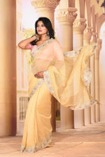 Load image into Gallery viewer, Pastel Yellow Jimmy Choo Saree
