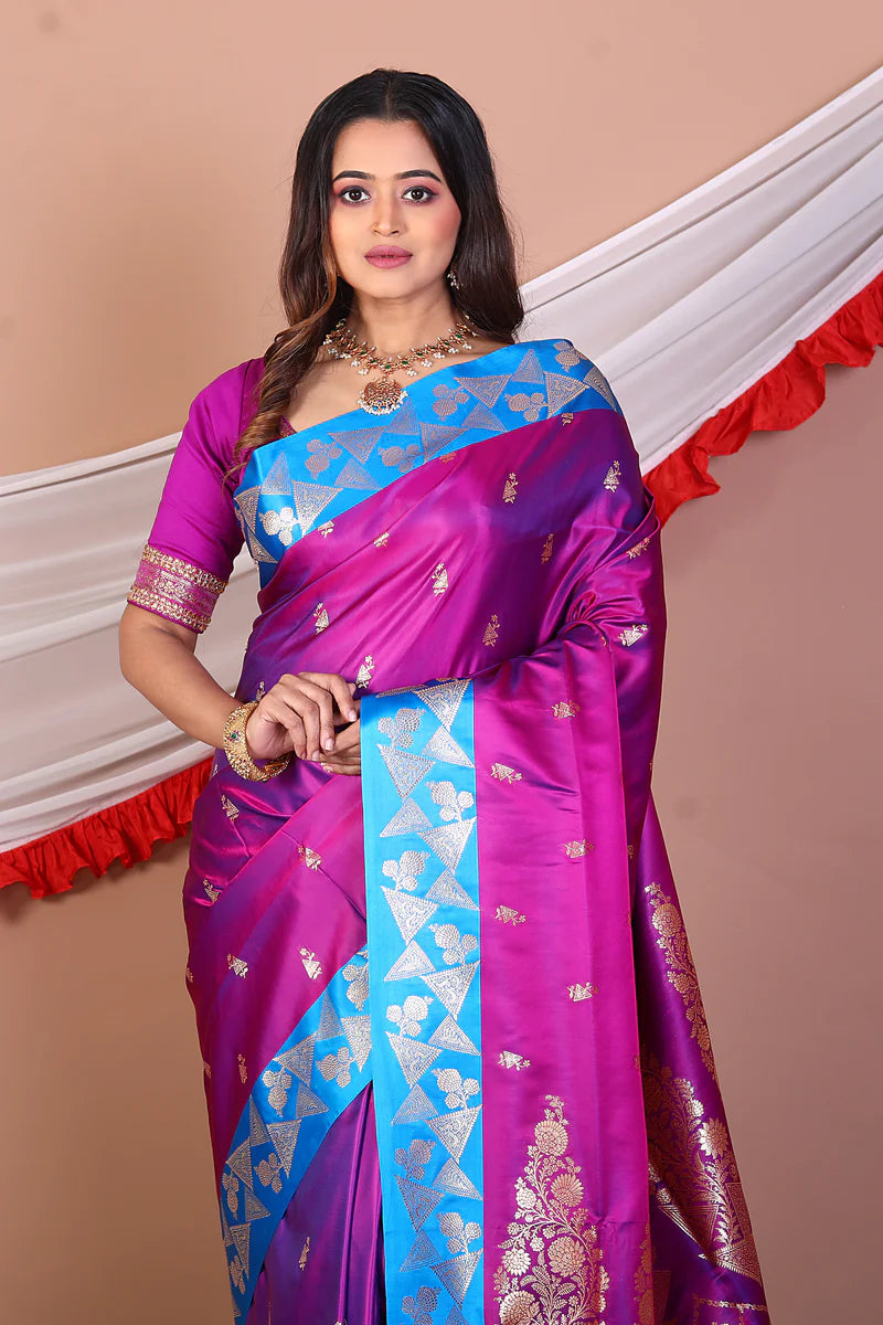 Purple Blended Mashru Silk - Keya Seth Exclusive