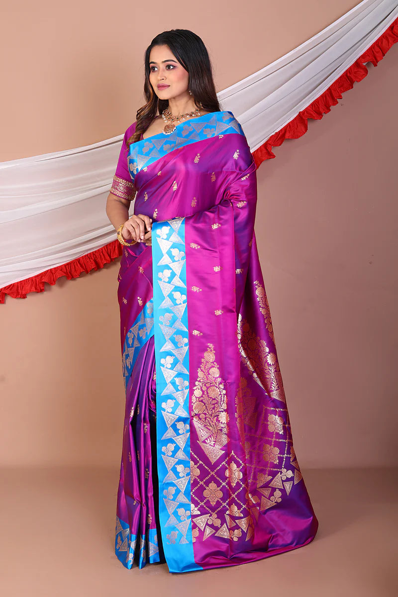 Purple Blended Mashru Silk - Keya Seth Exclusive