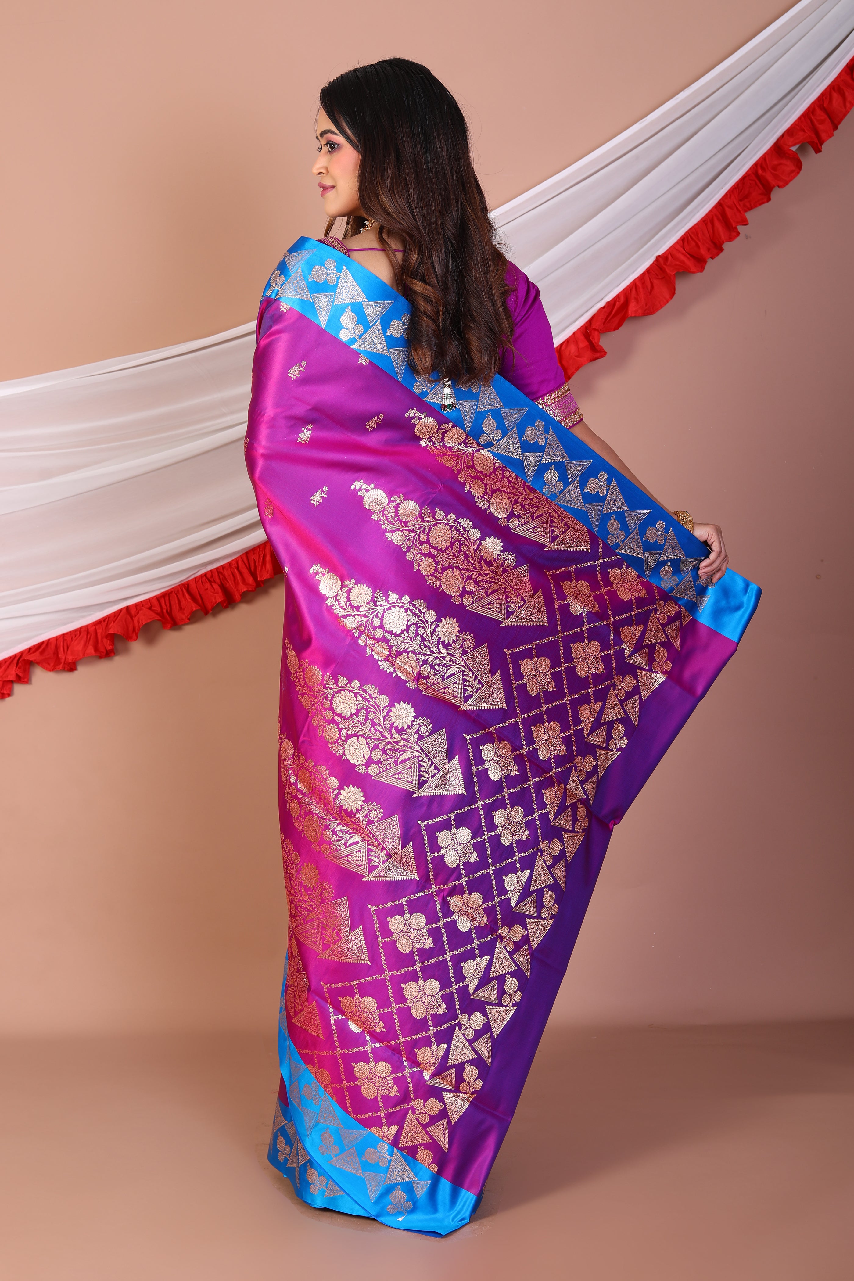 Purple Blended Mashru Silk - Keya Seth Exclusive
