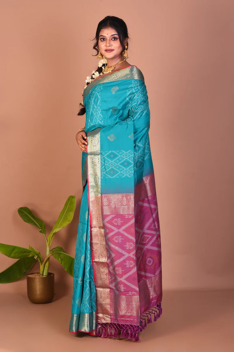 Rama Green Blended Handloom Saree - Keya Seth Exclusive
