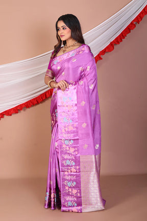 Mauve Blended Mashru Silk Saree - Keya Seth Exclusive