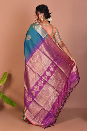 Blue Blended Handloom Saree - Keya Seth Exclusive